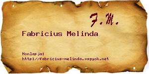 Fabricius Melinda névjegykártya