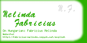 melinda fabricius business card